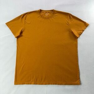 Taylor Stitch T Shirt Men 46 Organic Cotton Hemp Golden Brown Crew Neck